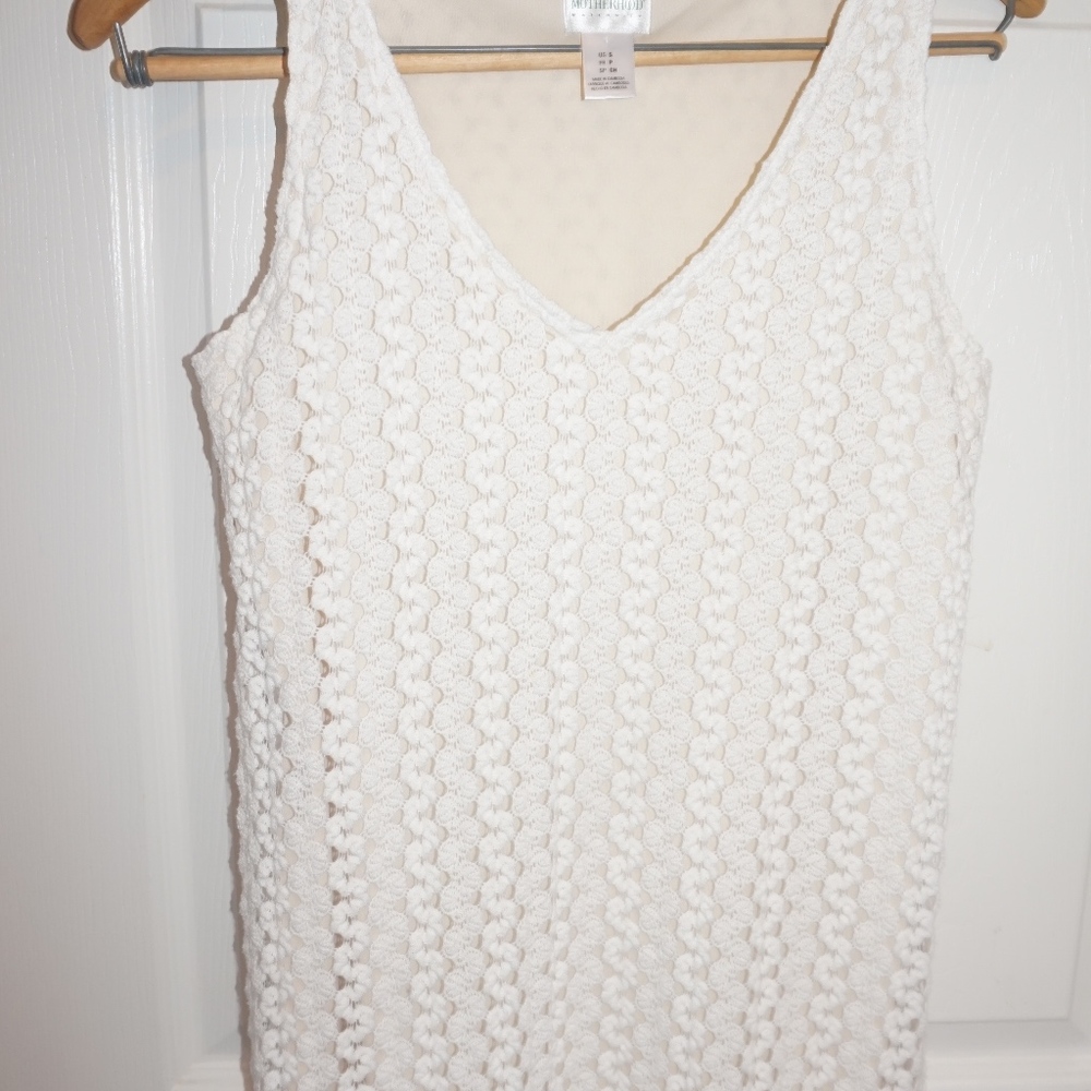 Motherhood Maternity cream crochet top